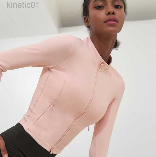 

2023 desginer alo yoga jacket autumn and winter women's sports fitness clothes running clothes short zipper stand collar sports coat, Black;brown