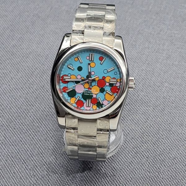 

wristwatches luxury brand women multicolor dial stainless steel 2813 automatic movement watch for man 36mm 41mm 230729, Slivery;brown