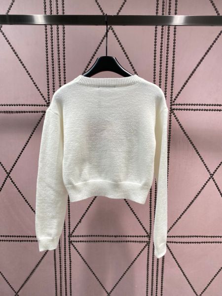 

women's sweaters 2023 fashion original design spring and autumn ladies casual letter beaded bow knitwear 5010 230729, White;black