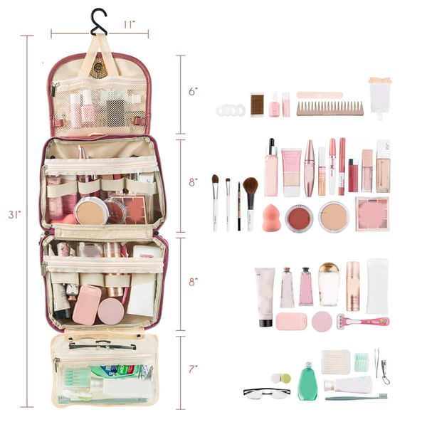 

cosmetic bags cases traveling makeup bag cosmetic bag make up packing wash bags necessaries storag organizer pouch hanging hook toiletry 230
