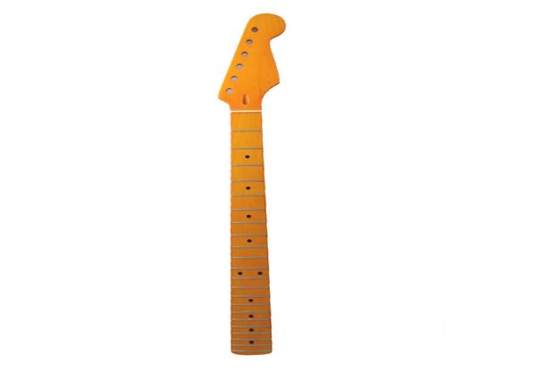 

22 fret yellow gloss maple guitar neck maple fingerboard with black dot for st fd electric guitar replacement4819266