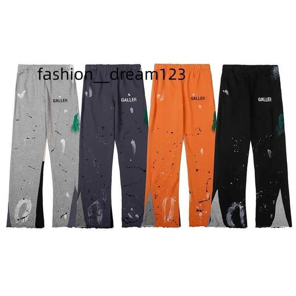 

galleries pant designer pants galleries dept letter print galleries denim straight sweatpants speckled letter print pant, Black