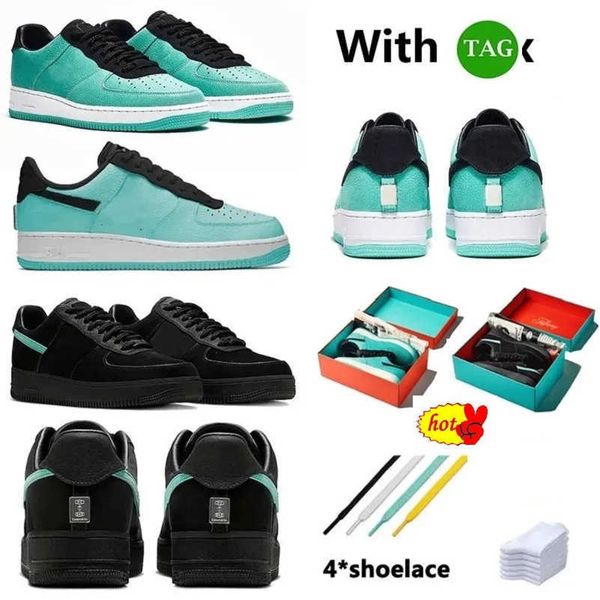 

new authentic tiffany running shoes co. x 1 low 1837 friends and family blue black sports sneakers outdoor trainers with original box 36-46