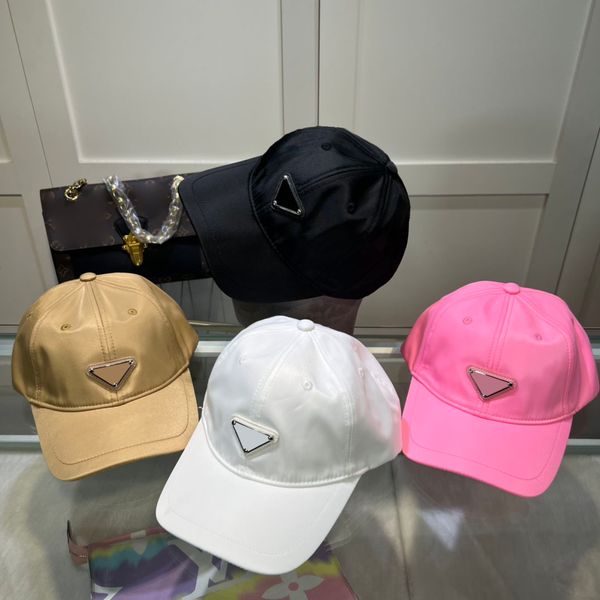 

women's fashion candy color designer ball cap summer vacation travel sports metal triangle letter printing adjustable size casquette, Blue;gray