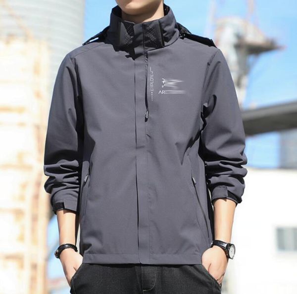 

men's jacket hooded windproof and waterproof jackets luxury brand sun protection coat hooded casual outdoor sports jacket 8520, Black;brown