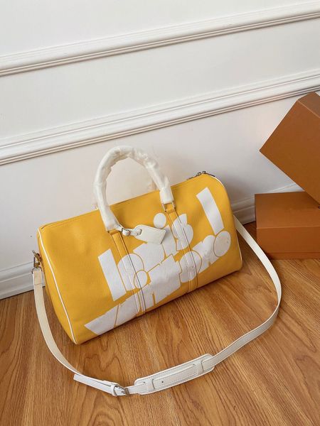 

luxury brand bags women duffel bags yellow letter graffiti keepall handbags shoulder bags totes women airport travel bag mens gym bags yoga