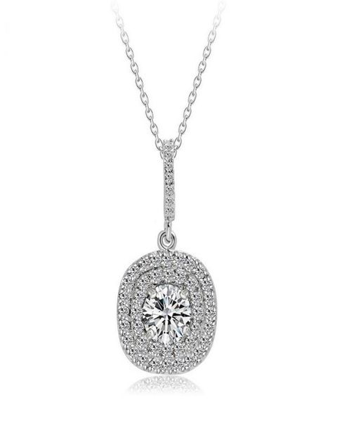 

2017 new selling luxury jewelry 925 sterling silver pave stunning white sapphire cz diamond gemstones women necklace pendant w7770134