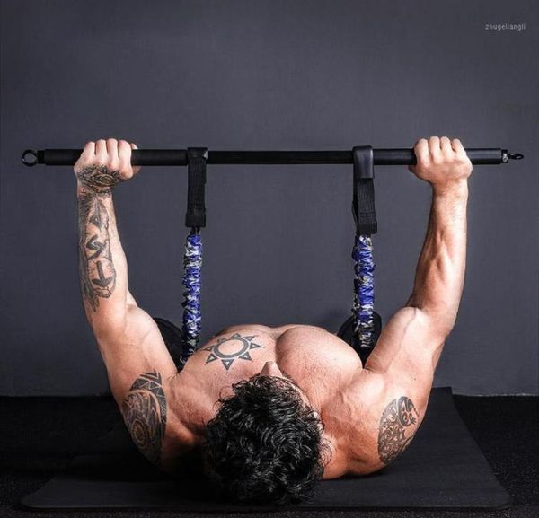 

adjustable bench press push up muscle gym equipment resistance band removable chest builder expander travel rod handle trainer11793631315