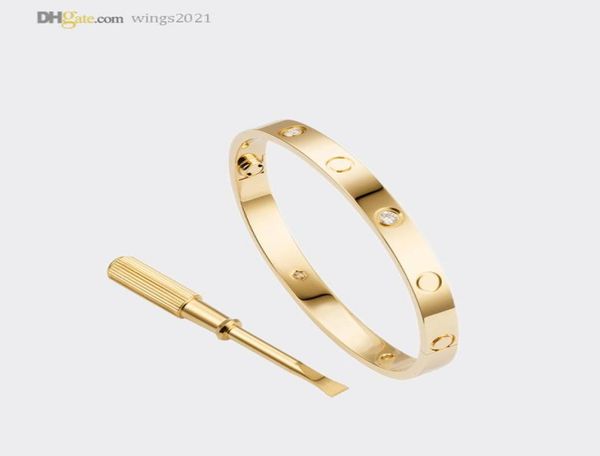 

bangle classic love bracelet carti bracelets designer for women gold bracelet 4 diamonds luxury jewelry titanium steel goldplated9070261, Black