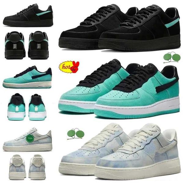 

new tiffany airforce 1 1837 shoes black multi color running shoes dz1382-001 sneakers for men and women 36-45