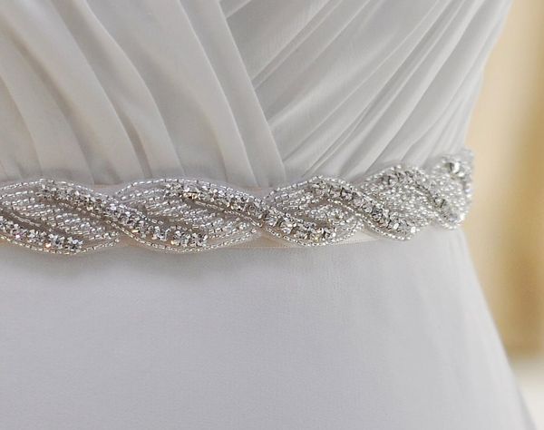 

delicate wedding dresses sash bridal belts rhinestone crystal ribbon prom evening princess handmade white red black b8570416