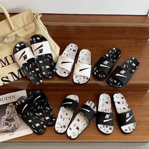 

designer slippers men women summer slides outdoor fashion slipper beach sandals falt rubber slide mens womens shoes flip flops sandal home b, Black