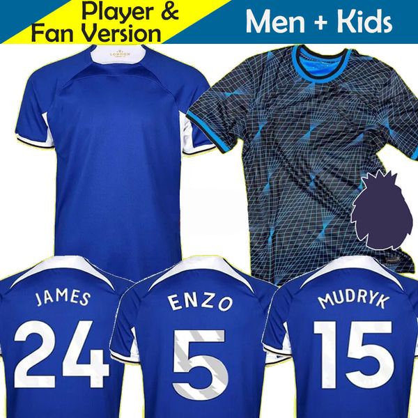

23 24 cfc nkunku soccer jerseys n.jackson kids kit player version 2023 2024 enzo pulisic sterling james koulibaly azpilicueta havertz fofana, White;black