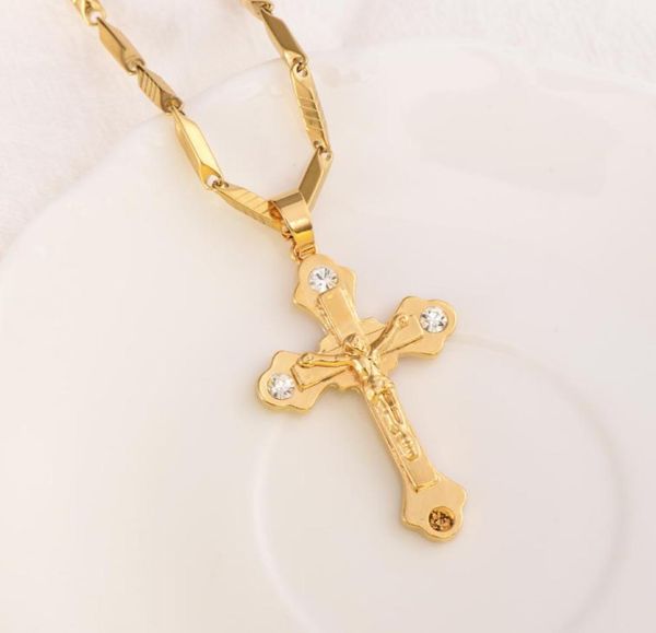 

18 k solid fine yellow gold pendant filled cz charms lines necklace christian jewelry factory god gift9079668, Silver