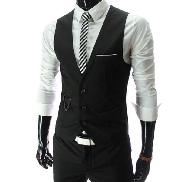 

men s vests 2023 arrival dress for men slim fit mens suit vest male waistcoat gilet homme casual sleeveless formal business jacket 230729, Black;white