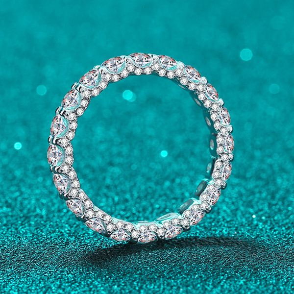 

wedding rings knobspin 2.5ct d color ring for woman wedding jewely with gra 925 sterling sliver plated 18k white gold wedding band 230729, Slivery;golden
