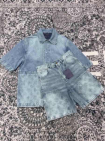 

"2023 spring/summer new arrival: 100% cotton workwear denim set - short sleeve shirt and shorts" euro size s to xl, White;black