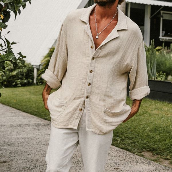 

men's casual shirts white t shirt man blouse long sleeve vintage cotton linen men loose baggy silk ropa chemise homme 230729, White;black