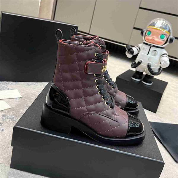 

fashion women's boots 2023 channel luxury design vintage decorative letter logo autumn and winter casual martin boots snowy anti slip s, Black