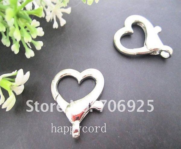 

whole silver plated love heart lobster clasps 22mmx27mm 50pcslot6577654