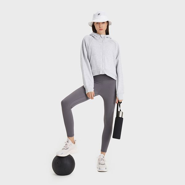 

women's jacket full zip hoodie sportswear thick yoga autumn and winter hooded training track running pocket outdoor flea thumb hole