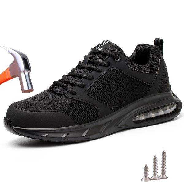 

safety shoes safety shoes men steel toe work shoes puncture-proof work sneakers indestructible air cushion work sefety boots 230729, Black;brown