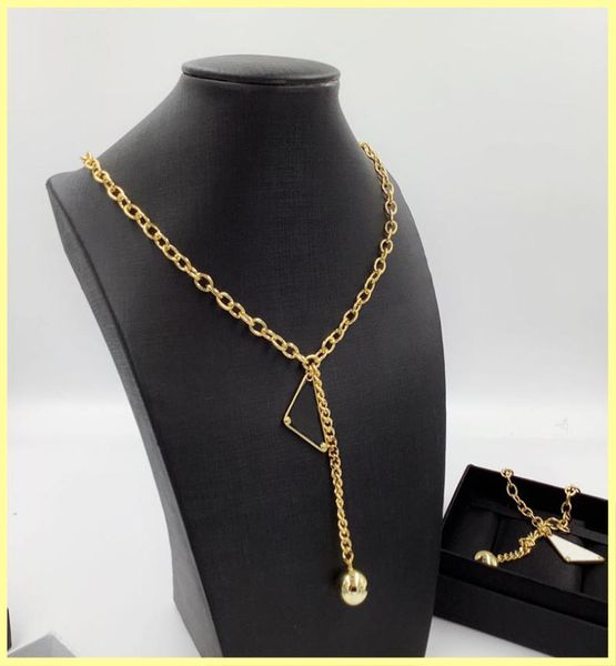 

mens necklace women luxury designer necklaces triangle pendant p necklace jewelry fashion gold necklaces chain link wedding party 7020953, Silver