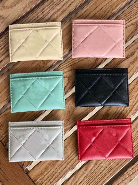 

luxury designer card holder purses channel wallets with original box soft lambskin genuine leather womens coin purse wallet card holder secu, Brown;gray