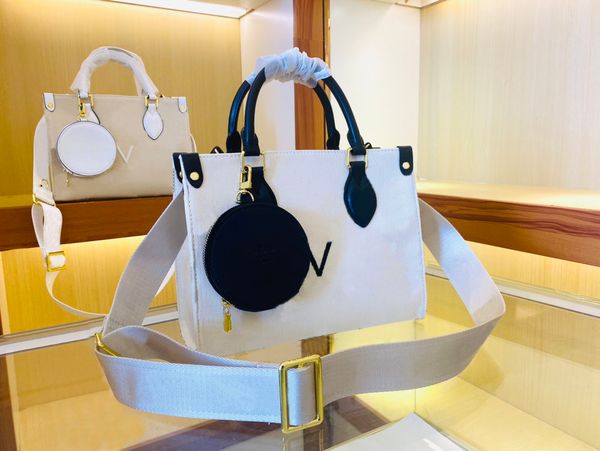 

designer women's bag brand luxury shoulder bag 2023 fashion 2 color two piece handbag aaa hhh853