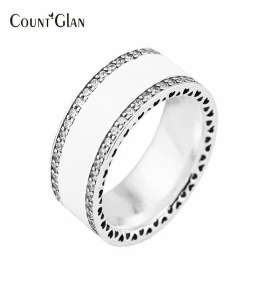 

compatible with rings new sterling-silver-jewelry enamel clear cz rings for women 925 silver hearts of brand ring 20173377019, Slivery;golden
