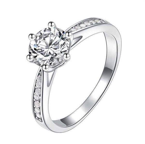 

925 sterling silver bridal rings 2ct cz diamond engagements ring wedding bands for women girls size 4 59 with box276r7288930, Slivery;golden