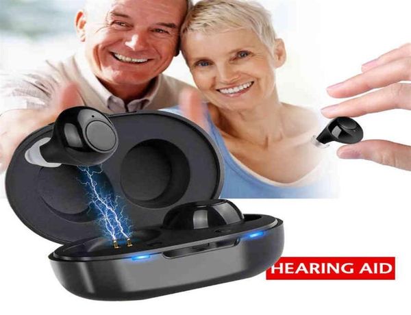 

1 pair usb rechargeable mini in ear portable invisible hearing aids assistant adjustable tone sound amplifier for deaf elderly 2102610549