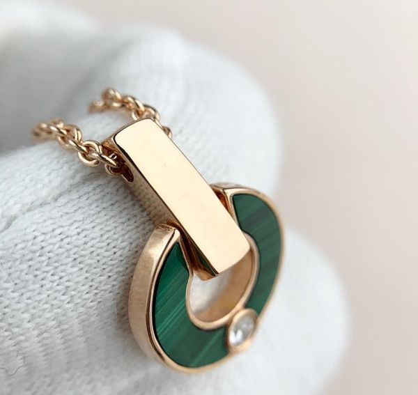

love fashion diamond necklace gold necklace fashion natural malachite letter pendant set diamond charm lady jewelry gift4023115, Silver