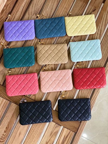 

classic flap genuine leather designers womens men purses card holder passport wallets with box cardholder est caviar lambskin channel purse, Red;black