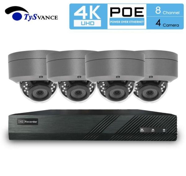 

tysvacne 8mp 4k ultra hd security camera system 8ch poe nvr 4 poe dome ip cameras surveillance 4ch nvr kit18691487324386