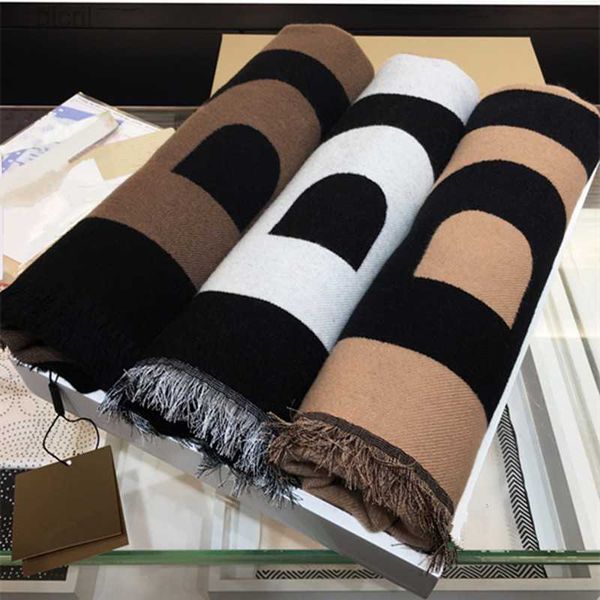 

designer wool scarf mens luxury scarfs womens winter autumn fashion big letter scarves size 188x33cm, Blue;gray