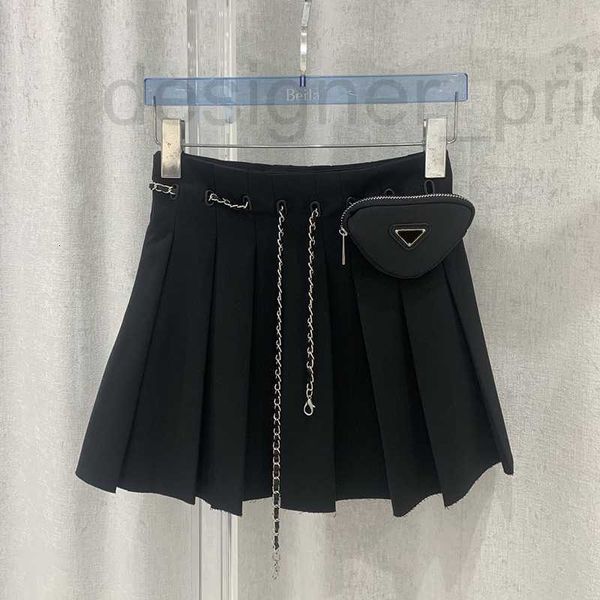 

basic & casual dresses designer belt dress womens personality waist bag design girls school street short eqgx, Black;gray