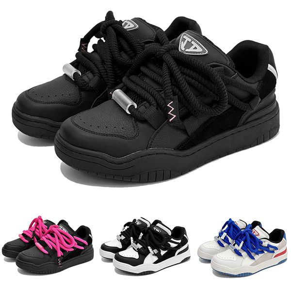 

multicolored designer couple style bakery discount casual shoes for man woman blacks pink blue white sports casual outdoor sports sneakers, Black