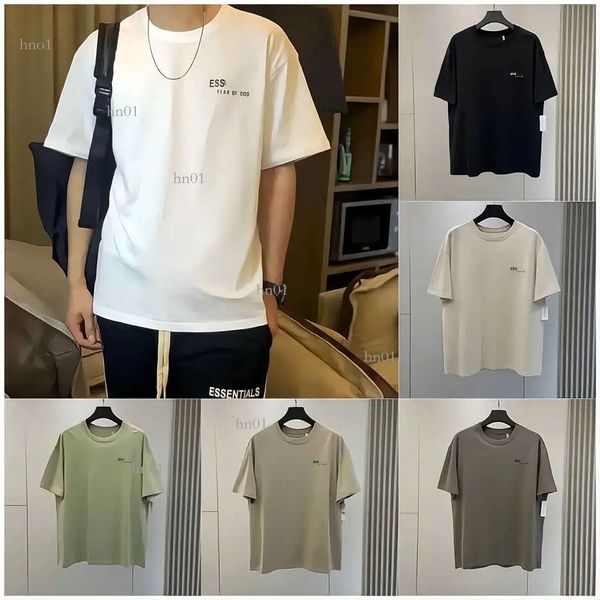 

designer shirts essent t shirt street casual essentail tshirt loose men women summer shorts essen tshirts chest print fashion, White;black