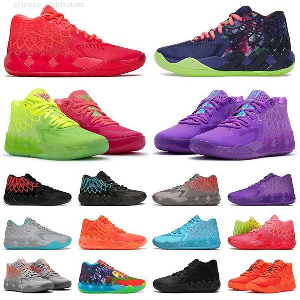 

lamelo ball mb01 casual shoes mens designer sneaker rick and morty galaxy buzz black red blast queen city purple prints rock ridge mb.01 spo