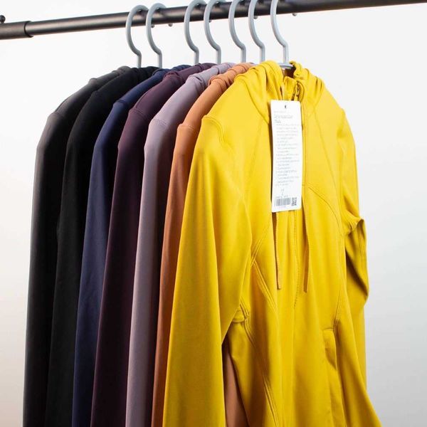 

lulu coat define hooded jacket women fitness long sleeve shirt crop zipper gym coat workout jogger shirts ladies sportswear