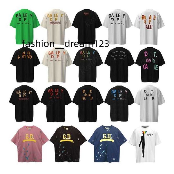 

mens designers graphic tees galleryse t shirt depts summer fashion loose short sleeve hip hop streetwear letter t-shirt, White;black