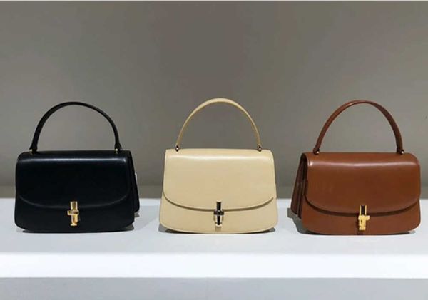 

the row sofia 10 calf handle bag handbag fashion luxury designer handbags black brown purse european and american simplicity