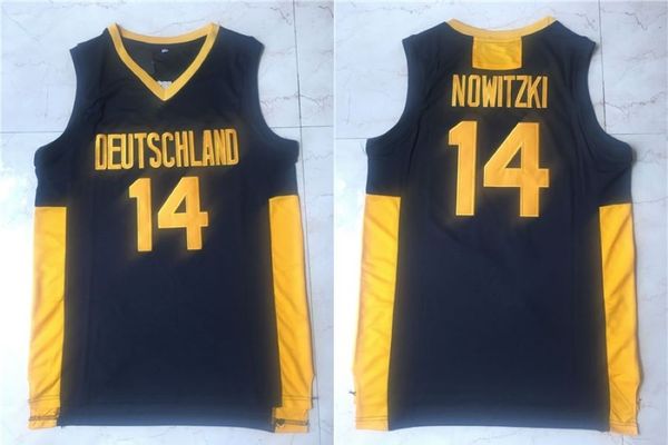 

14 dirk nowitzki movie deutschland basketball jersey white size s-xxl, Black;red