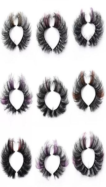 

colored false eyelashes 3d fluffy faux mink color eye lashes strip wipsy multicolored fake lash for daily christmas cosplay party 5402013