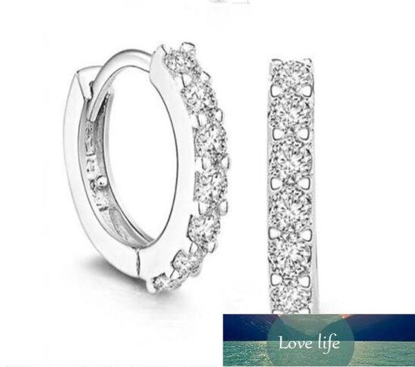 

new fashion 925 sterling silver earrings with full shiny cubic zirconia ear hoops for women lady party wedding jewelry accessory2785935, Golden;silver