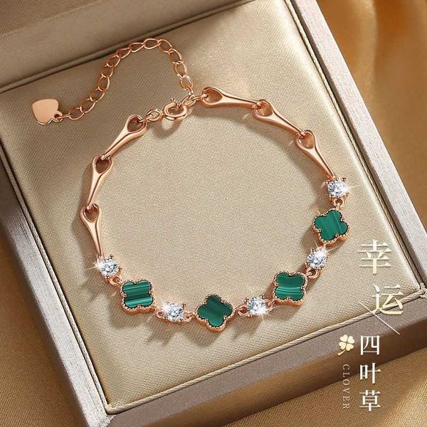 

999 zuyin four-leaf clover bracelet female luxury small group students 2023 new fashion 520 valentine's day gifts to girlfriend, Black
