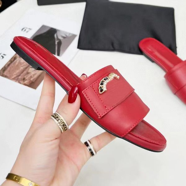 

summer sandals famous designer women slipper foam runners slides scuffs shoes genuine leather indoor beach with box size 11, Black