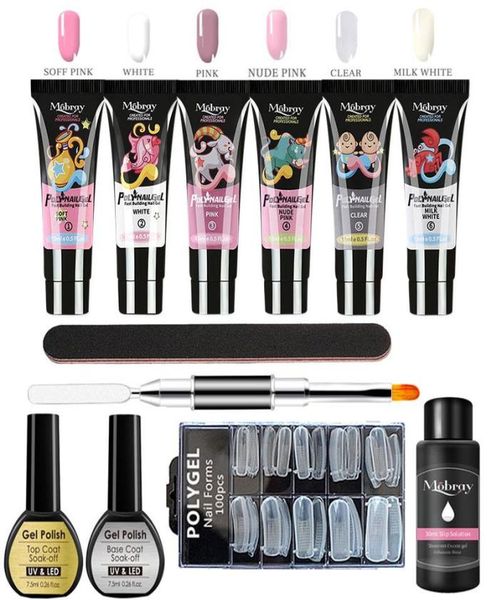 

nail gel poly uv manicure set extend builder kits finger extension led acrylic lamp crystal jelly4642744, Red;pink