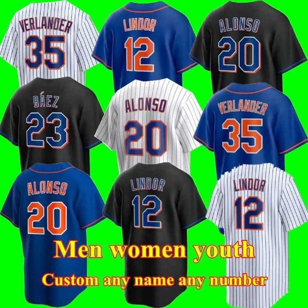 

francisco lindor justin verlander baseball jersey 35 4 new pete alonso york carlos correa kodai senga max scherzer david robertson mike piaz, Blue;black